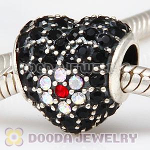 European Sterling Silver Shimmering Blossom With Austrian Crystal Charm