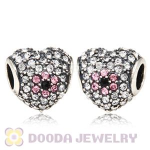 European Sterling Silver Shimmering Blossom With Austrian Crystal Charm