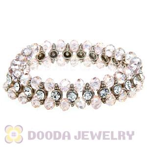 Cheap Crystal And Faceted Glass Stretch Wrap Bracelet