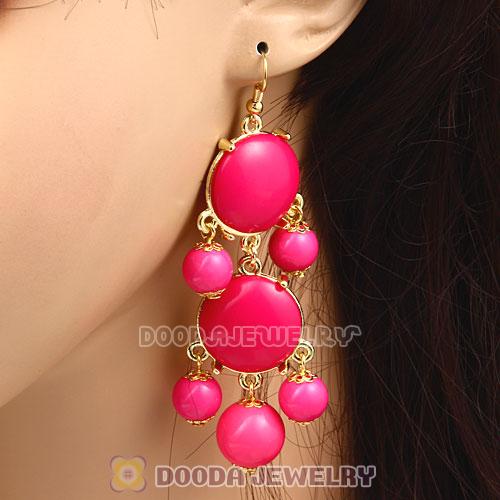 Fashion Gold Plated Roseo Resin Chandelier Bubble Earrings Wholesale