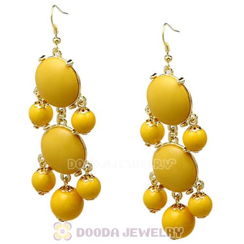 Fashion Gold Plated Yellow Resin Chandelier Bubble Earrings Wholesale