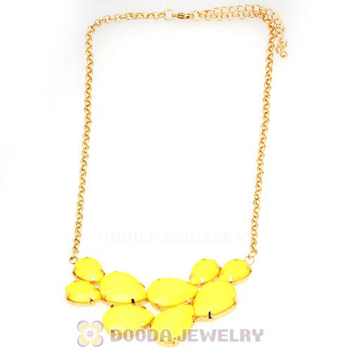 Gold Chain Yellow Resin Diamond Pendant Necklace Wholesale