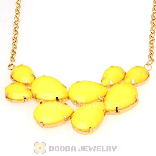 Gold Chain Yellow Resin Diamond Pendant Necklace Wholesale