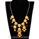 Fashion Costume Jewelry Yolk Yellow Mini Bubble Bib Necklaces Wholesale