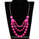 Gold Chain Three Layers Roseo Resin Bubble Bib Statement Necklaces Wholesale