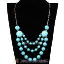 Gold Chain Three Layers Turquoise Resin Bubble Bib Statement Necklaces Wholesale