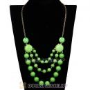 Gold Chain Three Layers Olivine Resin Bubble Bib Statement Necklaces Wholesale