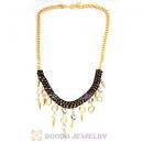 Chunky Gold Chain Rhinestone Crystal Pendant Necklace