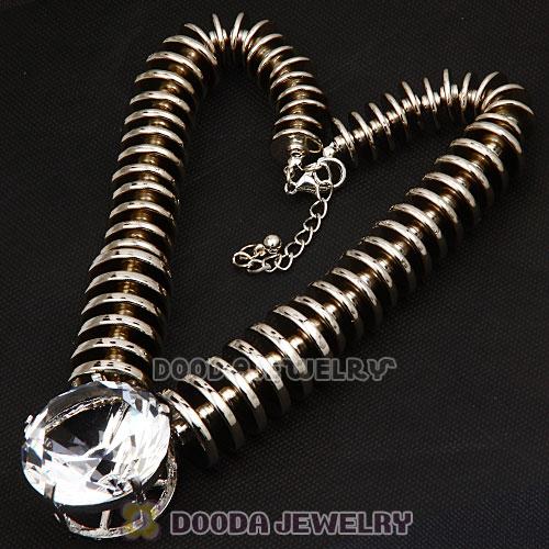 Big Rhinestone Crystal Diamond Chunky Chain Pendant Necklace Wholesale