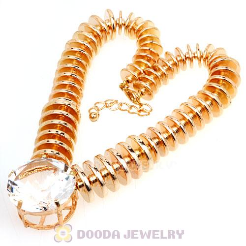 Big Rhinestone Crystal Diamond Chunky Chain Pendant Necklace Wholesale