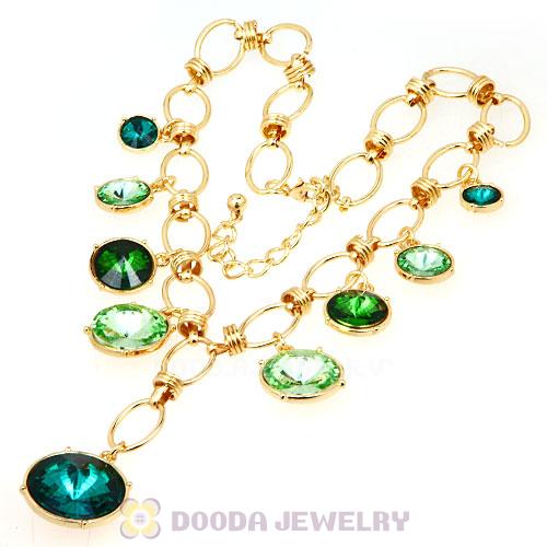 Fashion Ladies Gold Chain Rhinestone Crystal Bib Necklace