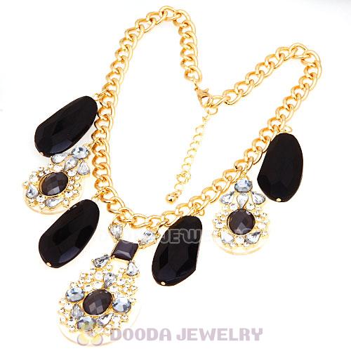 Fashion Ladies Resin Diamond Rhinestone Crystal Bib Necklace Wholesale