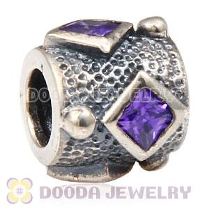 Solid Sterling Silver Charm Jewelry Beads with Stone