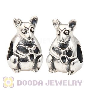 925 Sterling Silver European Style kangaroo mother enclasp wallaby Beads