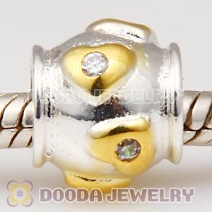 Gold Plated Love with Stone European Sterling Silver Charms