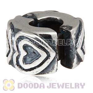 European Style 925 Silver Love Heart Clip Bead For Bracelet