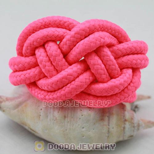 Handmade Weave Fluorescence Pink Cotton Rope Bracelet