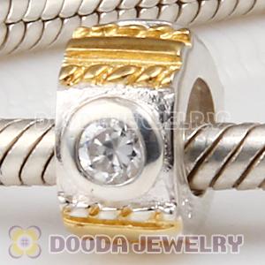 Gold Plated and Sterling Silver European Beads with Stone