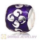 925 Sterling Silver European Style Zen Charms Enamel Blue