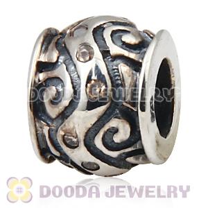 European Style Silver Beads with Champagne Stone