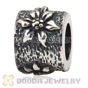 925 Sterling Silver European Style Poinsettia Charm Beads