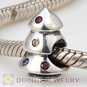 Largehole Jewelry Style Christmas tree Charm Beads with CZ Stone