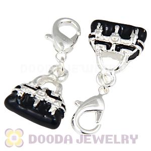 Wholesale Tscharm Jewelry Silver Plated Alloy Purple Handbag Charms
