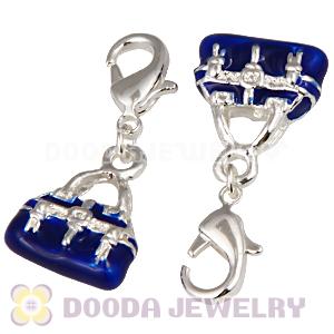 Wholesale Tscharm Jewelry Silver Plated Alloy Purple Handbag Charms