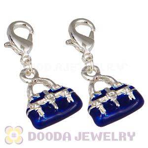 Wholesale Tscharm Jewelry Silver Plated Alloy Purple Handbag Charms