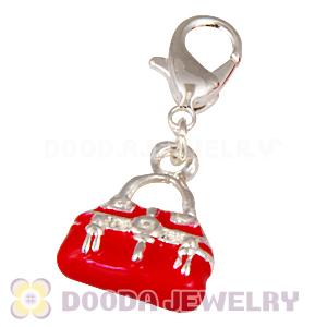 Wholesale Tscharm Jewelry Silver Plated Alloy Purple Handbag Charms