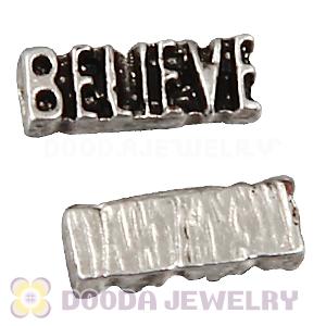 Alloy BELIEVE Floating Locket Charms Wholesale
