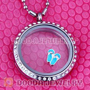 Alloy Slippers with crystal Floating Locket Charms Wholesale