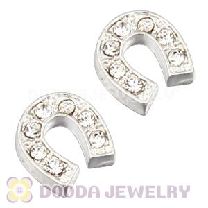 Alloy Horseshoe with crystal Floating Locket Charms Wholesale