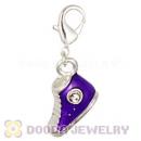 Fashion Silver Plated Alloy Enamel Sneaker Charms With Stone Wholesale