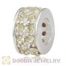 Sterling Silver European Spacer Beads with 2 Row Jonquil Austrian Crystal