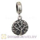 Sterling Silver Tree of Life Dangle Beads with Jonquil Austrian Crystal