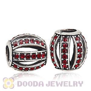 European Sterling Silver Leading Lady with Siam Austrian Crystal Charm