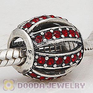 European Sterling Silver Leading Lady with Siam Austrian Crystal Charm