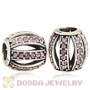 European Sterling Silver Leading Lady with Light Amethyst Austrian Crystal Charm