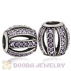 European Sterling Silver Leading Lady with Violet Austrian Crystal Charm