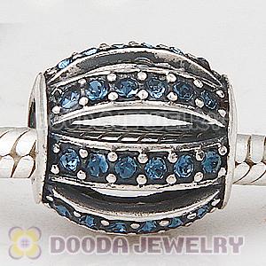 European Sterling Silver Leading Lady with Montana Austrian Crystal Charm