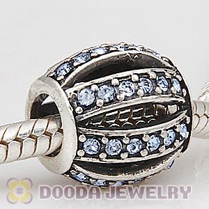 European Sterling Silver Leading Lady with Light Sapphire Austrian Crystal Charm