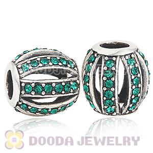 European Sterling Silver Leading Lady with Emerald Austrian Crystal Charm