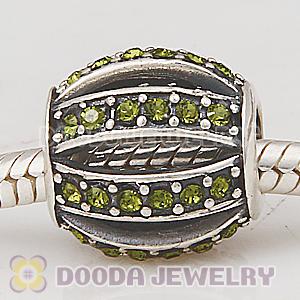 European Sterling Silver Leading Lady with Olivine Austrian Crystal Charm