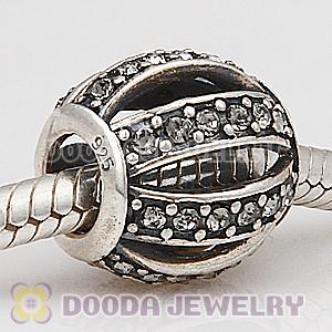 European Sterling Silver Leading Lady with Black Diamond Austrian Crystal Charm