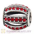 European Sterling Silver Leading Lady with Light Siam Austrian Crystal Charm