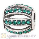 European Sterling Silver Leading Lady with Emerald Austrian Crystal Charm