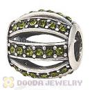 European Sterling Silver Leading Lady with Olivine Austrian Crystal Charm