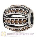 European Sterling Silver Leading Lady with Light Colorado Topaz Austrian Crystal Charm