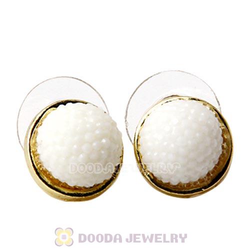 Fashion Gold Plated White Bubble Strawberry Stud Earring Wholesale